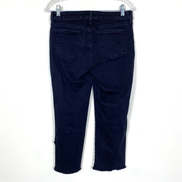 NYDJ Women's Black Mid Rise Jeans Capri Crisscross Tulip Raw Hem, Size 2 - Picture 15 of 16
